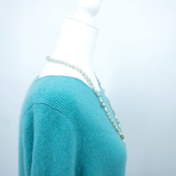 14K Burma Jadeite Fresh Water Pearls Gold Bead Necklace Strand 15" - Picture 5 of 12